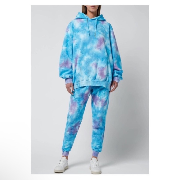 New! La Detresse Blueberry Mystic Tie Dye Hoodie & Jogger Relaxed Fit Set - Picture 2 of 11
